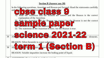 cbse class 9 sample paper science 2021-22 term 1 (Section B)