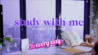 3 HOURS STUDY WITH ME| Pomodoro 50/10 | Rain sounds🌧️ + Calm Piano | Motivation study.