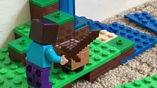 Lego Minecraft world spawn in (stop motion)