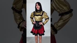 Shiny Gold Queen Maid Cosplay Costume  #pvc #fashion #style #dress #unisex #outfit #latex #costume