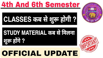 DU SOL 4th And 6th Semester Classes And Study Material Update 2023 | JK Study Stuff