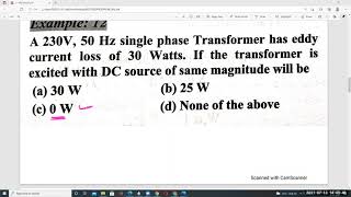 LEC#109.LOSSES IN TRANSFORMER NUMERICAL PROBLEMS