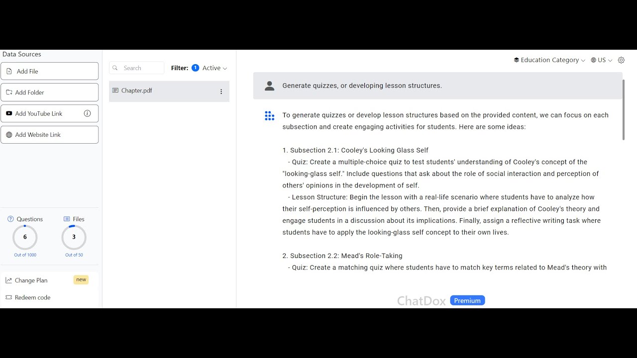 Maximizing Educational Support with ChatDox AI: Tailored Learning Experiences