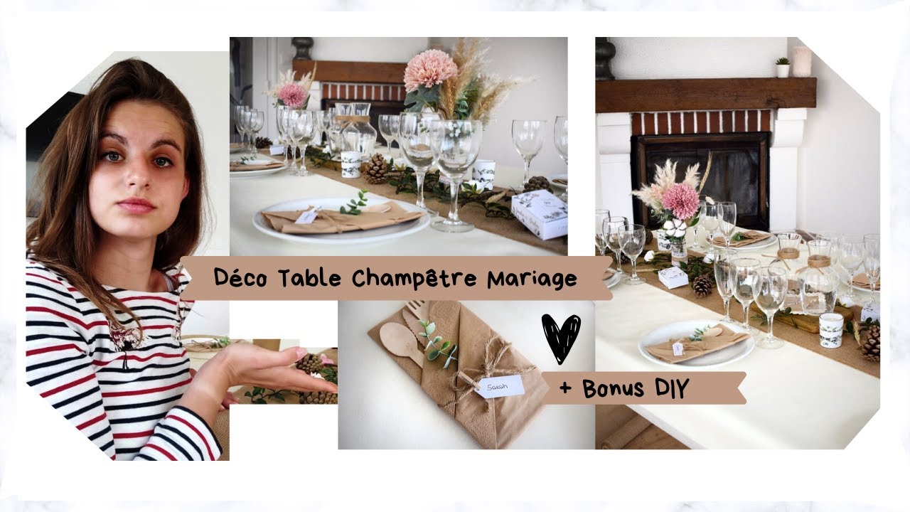 DÉCO TABLE DE MARIAGE CHAMPÊTRE + DIY 