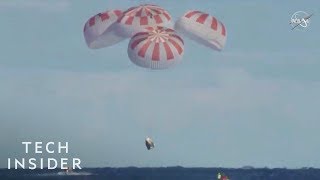 Watch The SpaceX Crew Dragon Capsule Land Back On Earth For The First Time