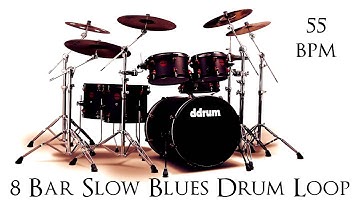 8 Bar Slow Blues Drum Loop 55 bpm
