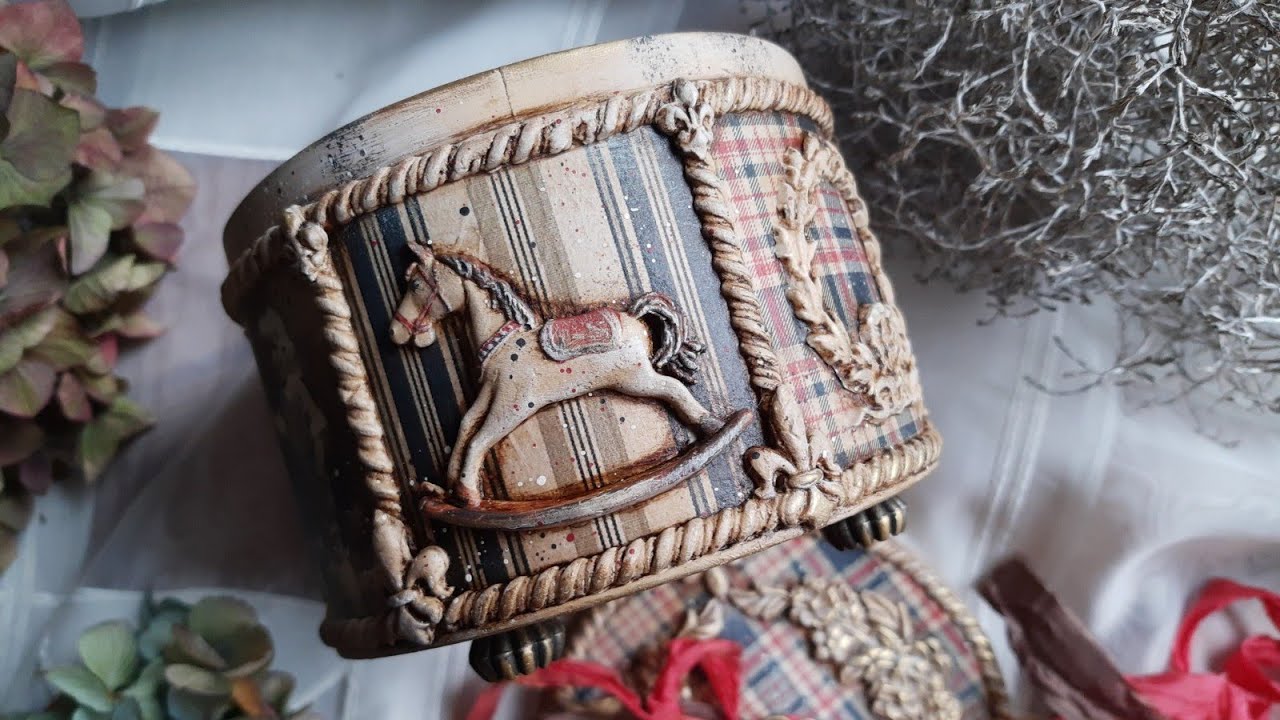 Redesign of the old metal box♡♡♡ Vintage decoupage tutorial YouTube