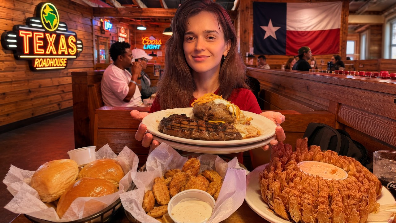 French Girl Tries Texas Roadhouse for the First Time!