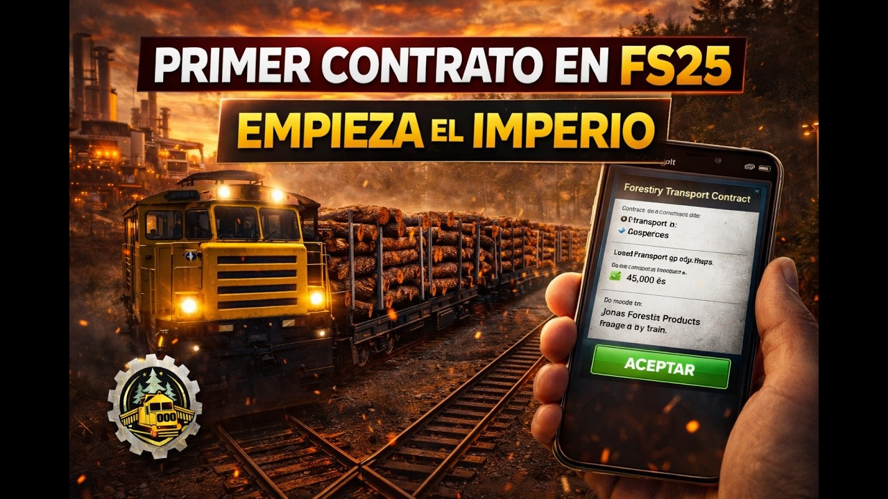 FS25 🚂 Empieza el Imperio | Primer contrato de madera con tren | Capítulo 0