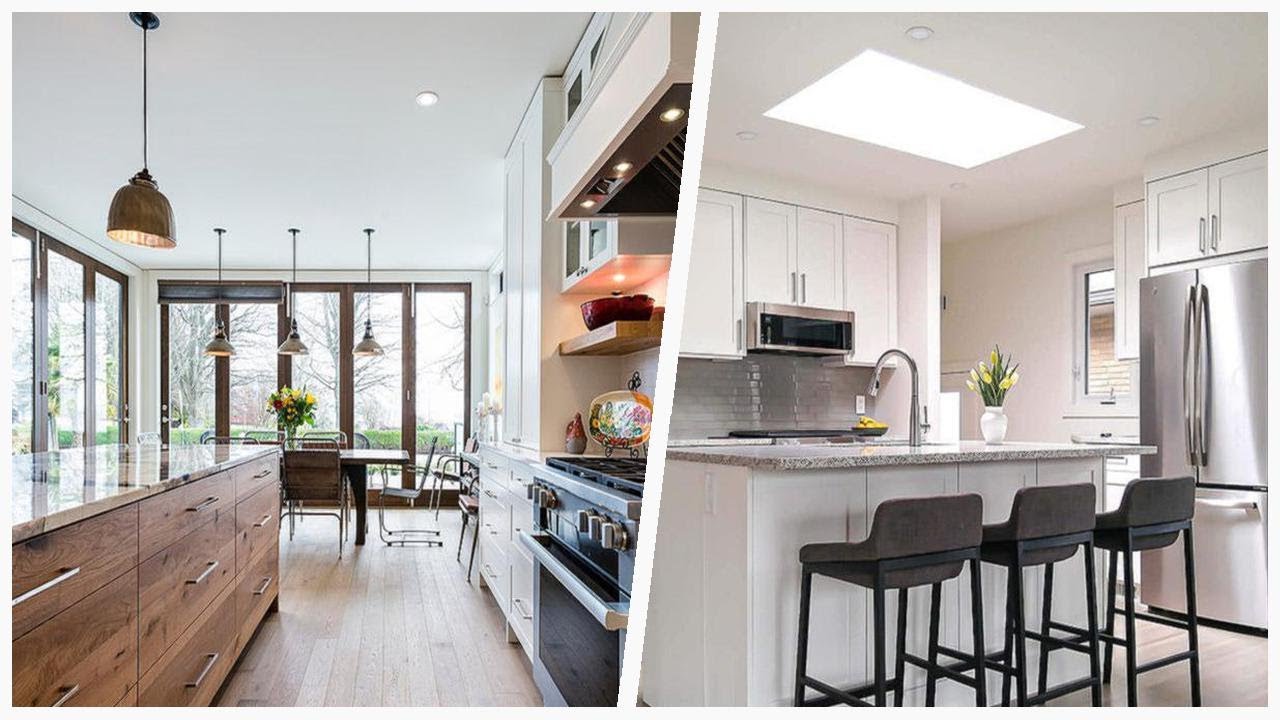 75 Medium Tone Wood Floor Kitchen With Turquoise Countertops Design Ideas You'll Love 🔴