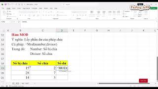 Hàm Int - Mod trong Excel #learning #tinhocvanphong #excel