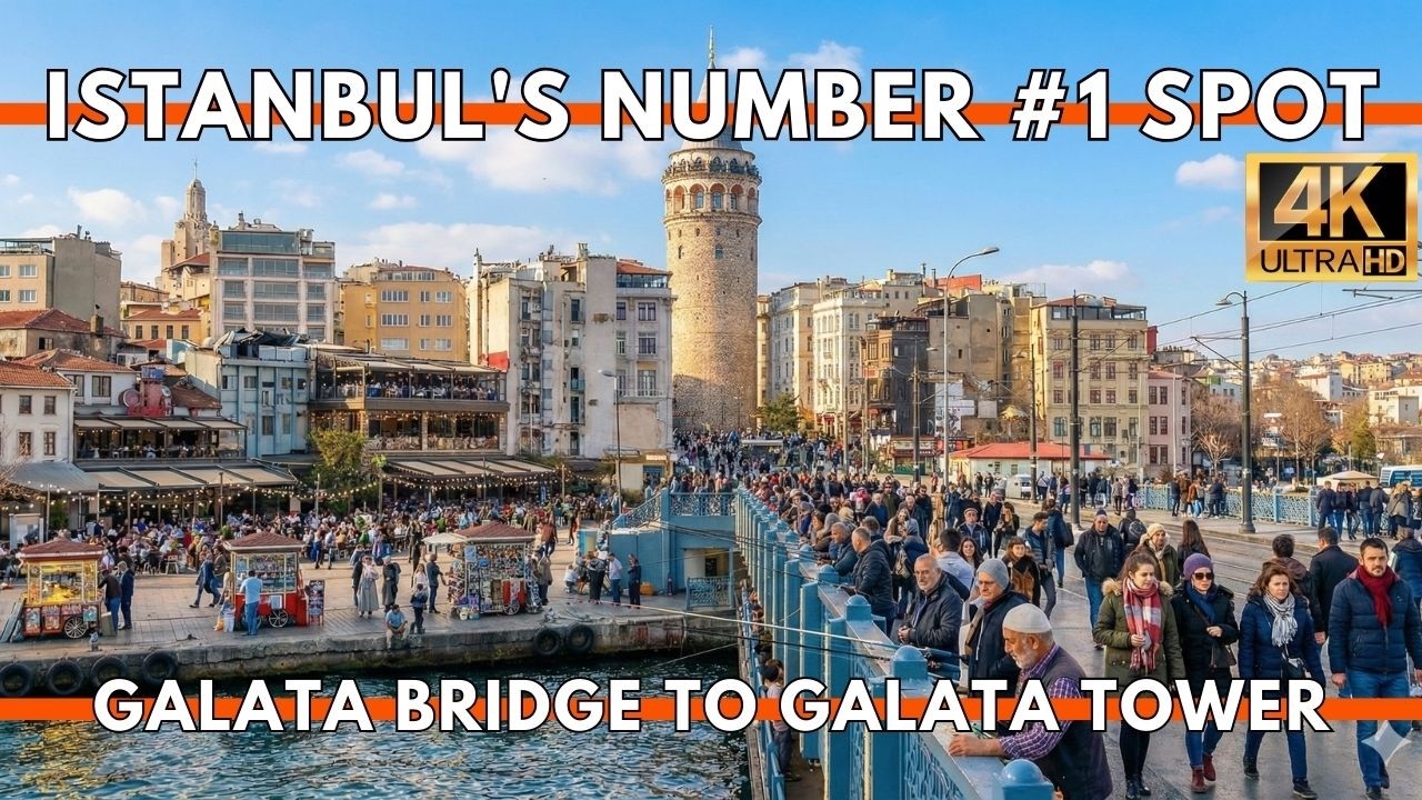 Istanbul Turkey 2026 4K Walking Tour | Galata Bridge to Galata Tower + Istiklal Street Vibes