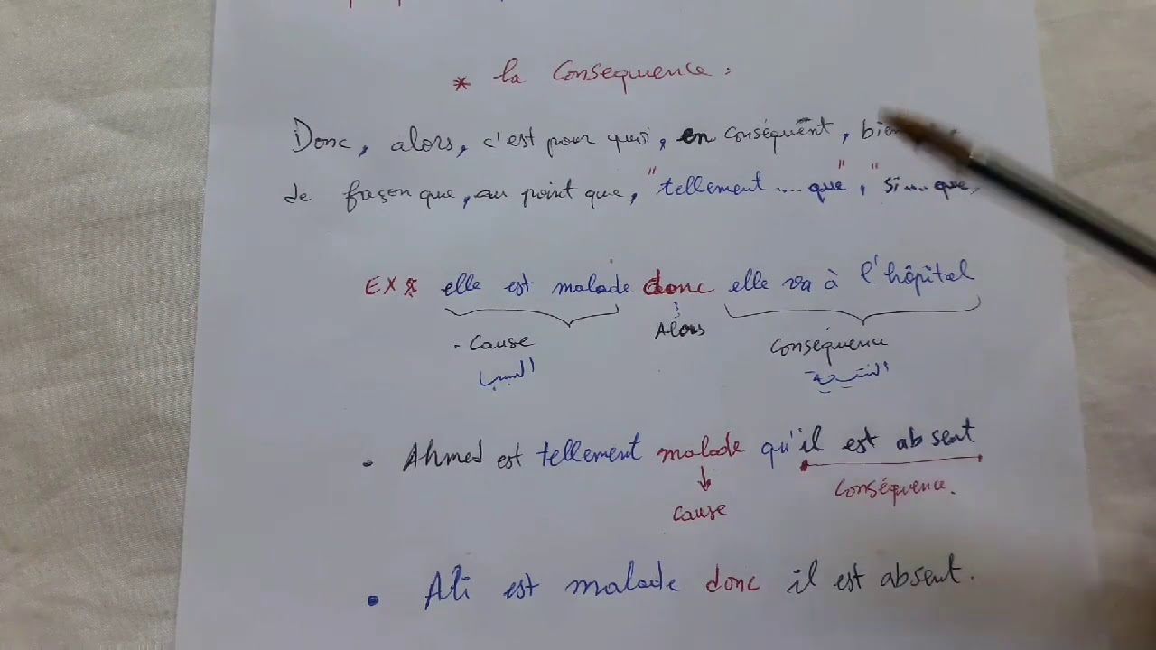 أجي تفهم درس ka cause et la conséquence شرح بالدارجة عول عليهم كيتحطو فالإمتحان ديما