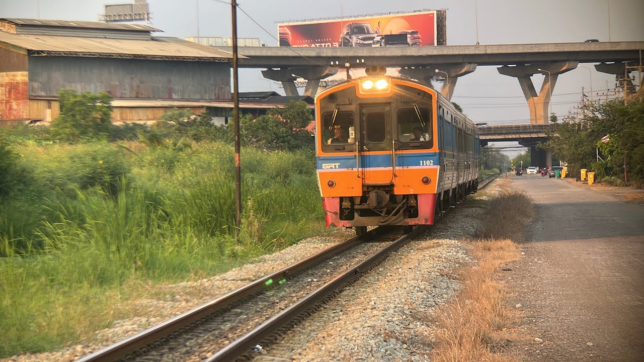 รถชานเมือง4327 วงเวียนใหญ่-มหาชัย เข้ารางหลีกที่หยุดรถคอกควาย