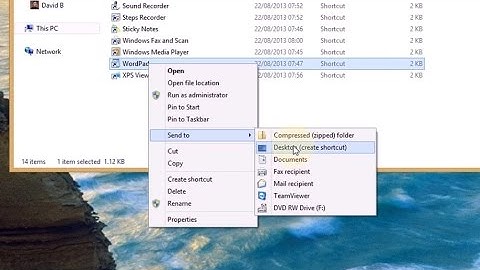 Create a shortcut to a program on the desktop in Windows 8.1