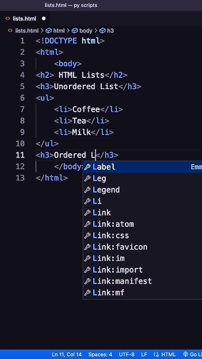 HTML : How to create lists in Html ? #coding #programming # ...