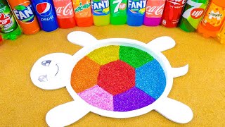 EXPERIMENT SLIME Rainbow Turtle From Sprite, Fanta, Mtn Dew, Balloons Coca Cola and Mentos & Sodas