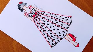 رسم فستان هالوين سهل جدا بالخطوات 2| رسم هالوين | رسم سهل