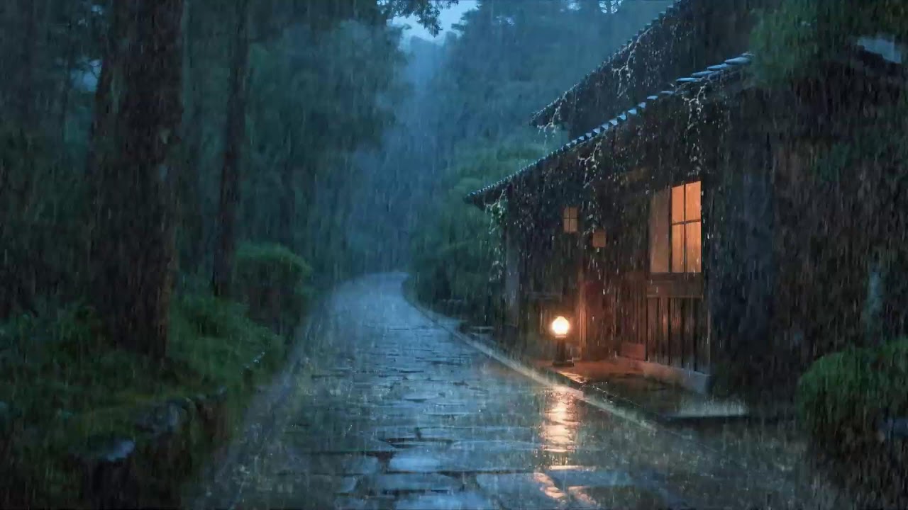 Long day ends – Calm rain ambience – Rain outside quiet house – Deep rest 😴🌧️