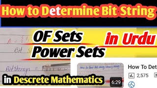 Celebrity How To Determine Bit String Of Sets | Bit String Of Power Sets in  Discrete Mathematics in Urdu Profile