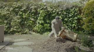 1x NEO Gamma humanoid robot masters leaf collecting