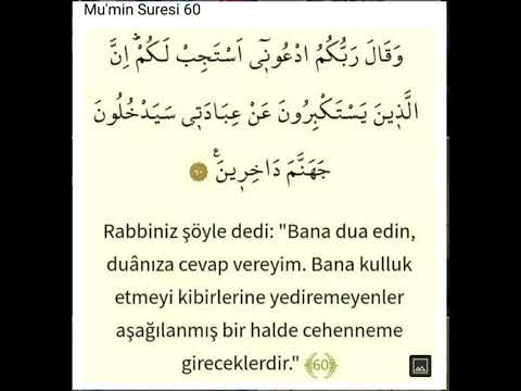 Mu'min Suresi 60.ayet