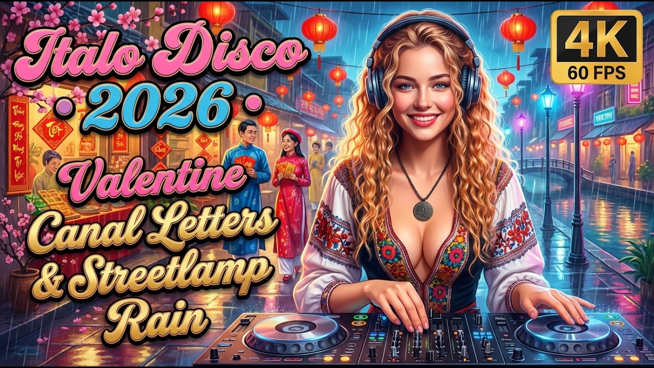 Italo Disco 2026 • Valentine Canal Letters | 80s Synthpop Disco Revival Slow Dance Mix 4K 🌧️🕯️💐