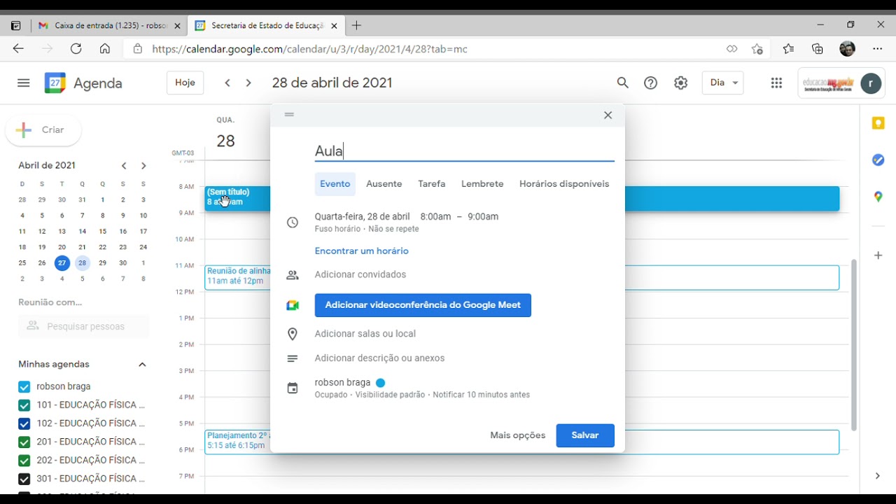 9 COMO CRIAR UM LINK FIXO NO GOOGLE MEET YouTube