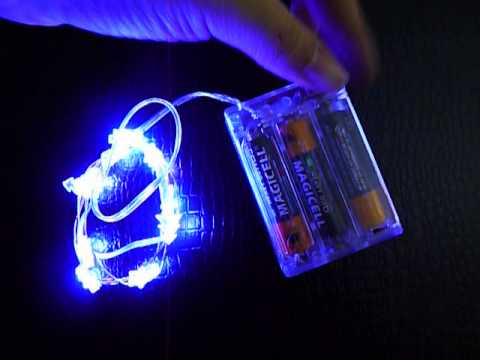 ALOHA阿囉哈LED總匯批發-A-54-6-5 紫光聖誕樹型式10燈5.6CM燈距銀線3號電池