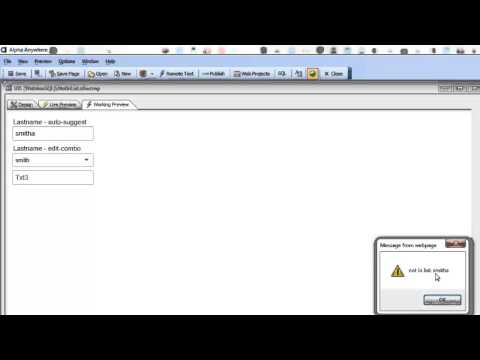 Alpha Anywhere  UX Auto suggest edit combo not in list rule
