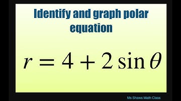 Identify and graph polar equation r= 4+ 2 sin theta. Limacon without inner loop. Test for Symmetry