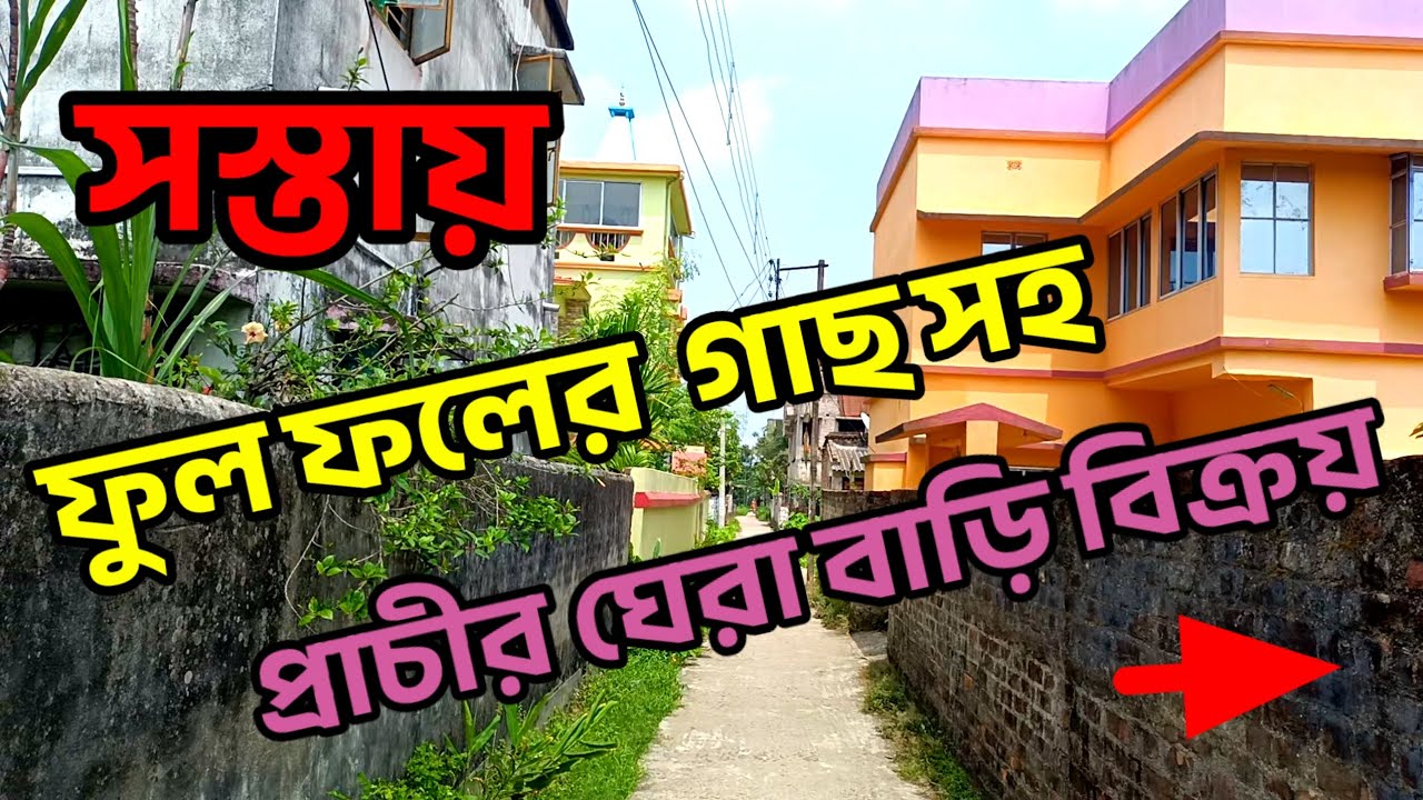 ফল ও ফুলের গাছ সহ প্রাচীর ঘেরা বাড়ি বিক্রয়। খুব সস্তায় /low price/ house sale.