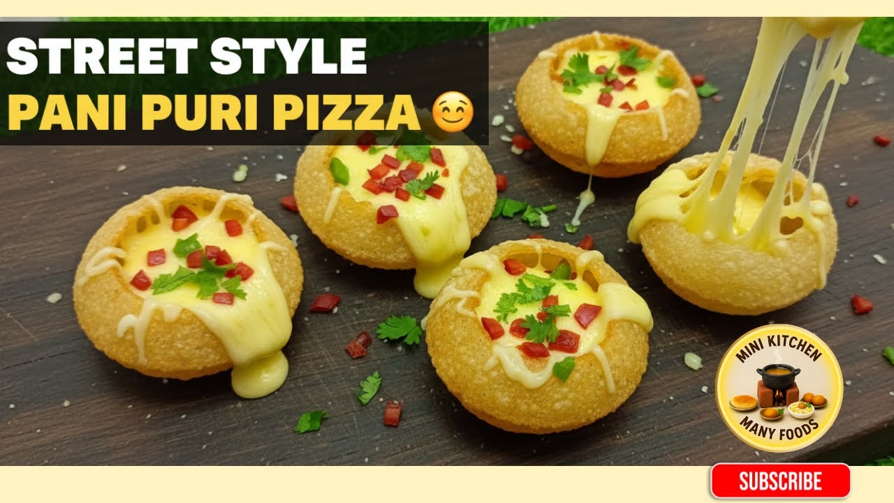 Street Style Pani Puri Pizza  No Oven No Gas Melting Cheese Recipe