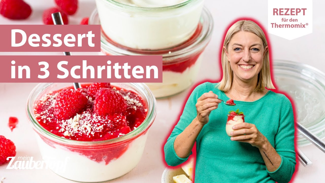 😍🙌 5-Minuten Käsekuchencreme mit Himbeeren | Thermomix® Rezept
