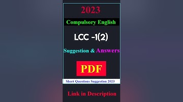 5th semester compulsory English LCC-1(2) suggestion & Answers || PDF || Calcutta University