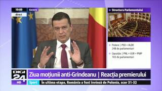 Reacţia premierului după citirea moţiunii 18/06/2017