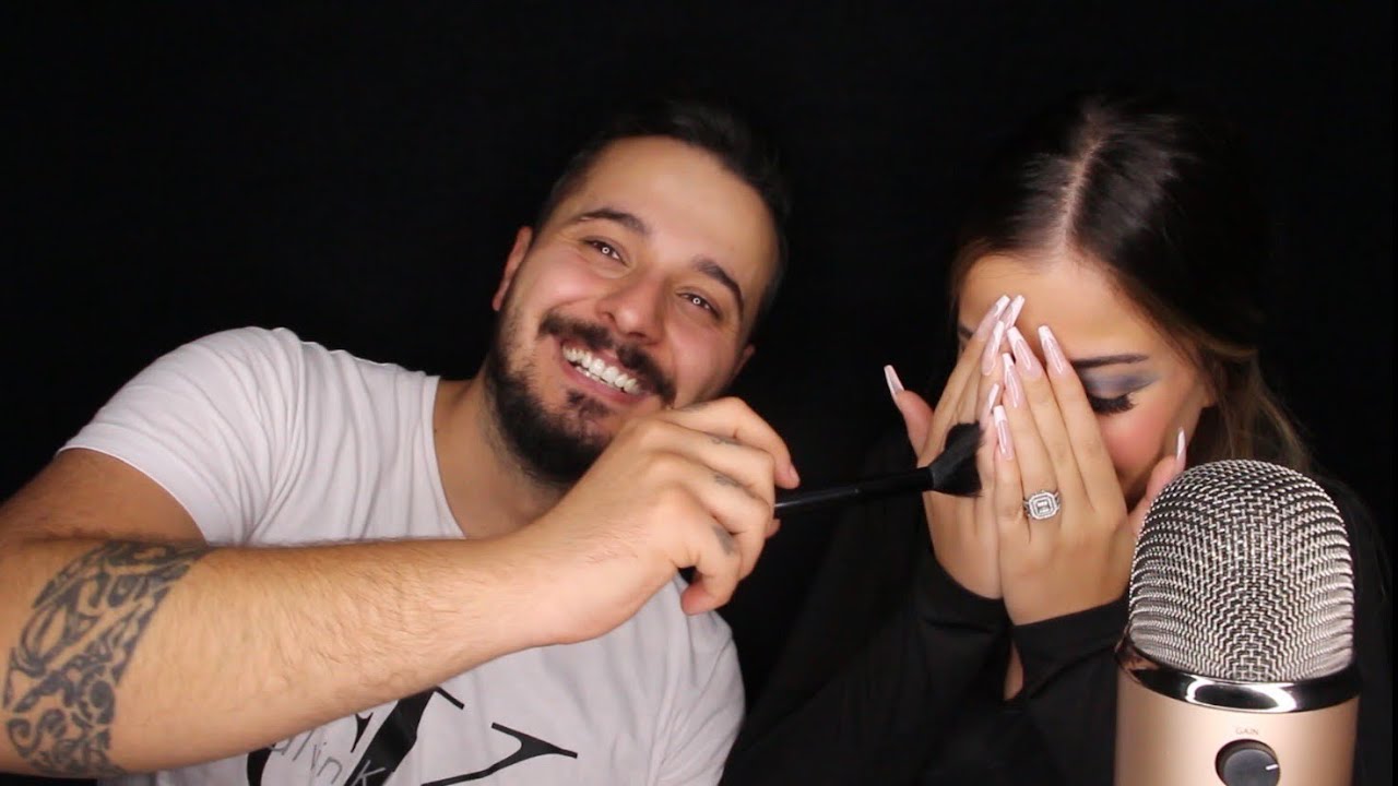 EŞİM HEM MAKYAJIMI HEM ASMR YAPMAYI DENİYOR😅  TÜRKÇE ASMR