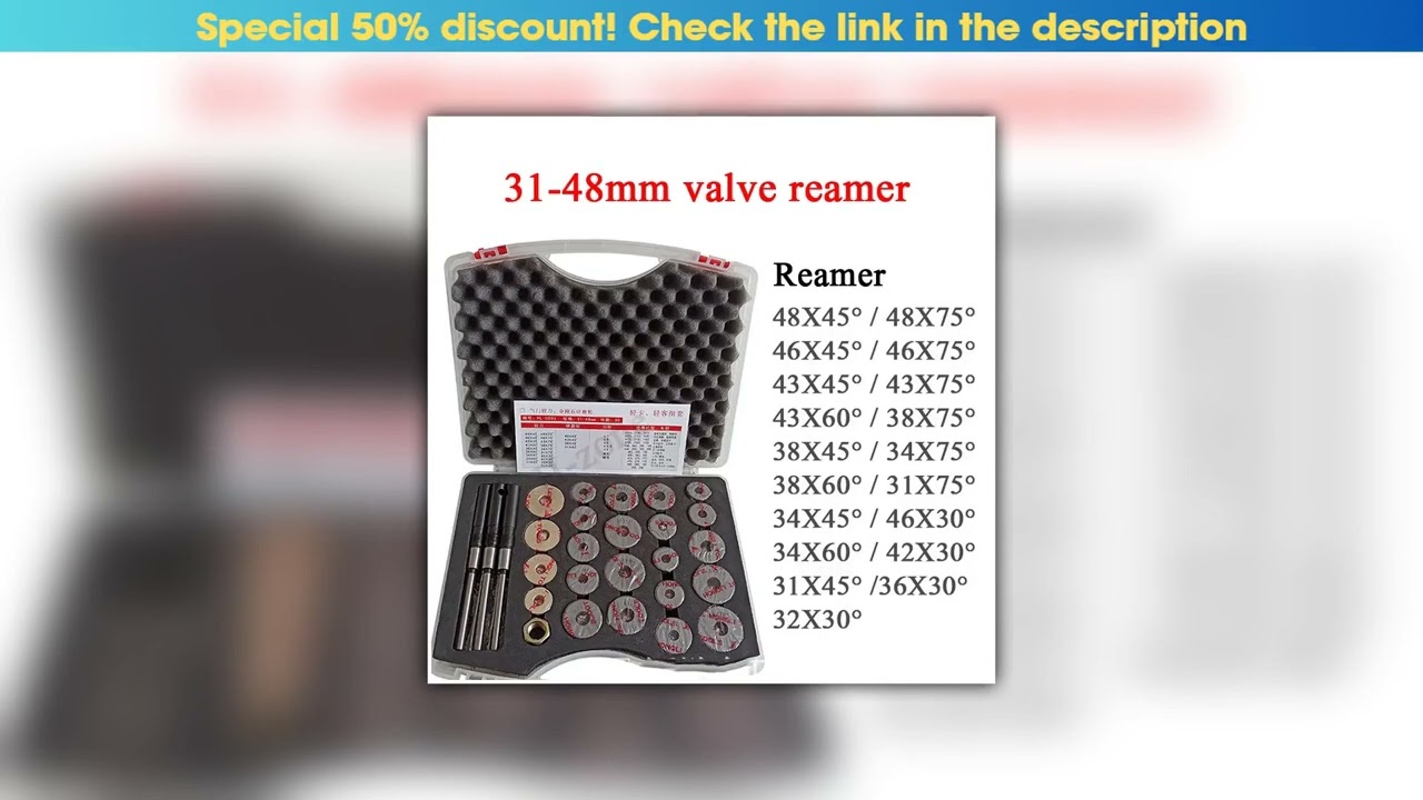 Get 31-48mm valve seat reamer set repair tool valve diamond grinding wheel alloy steel material sui