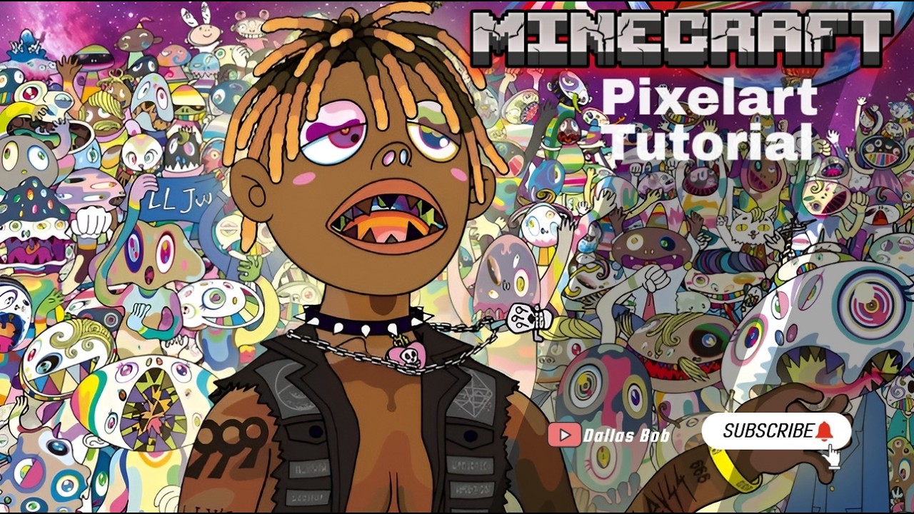 Juice WRLD's 'The Party Never Ends' Album Cover Minecraft Pixel Art Tutorial (50)