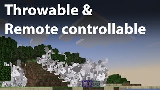 Throwable & remote controllable bomb with command blocks in Minecraft PE