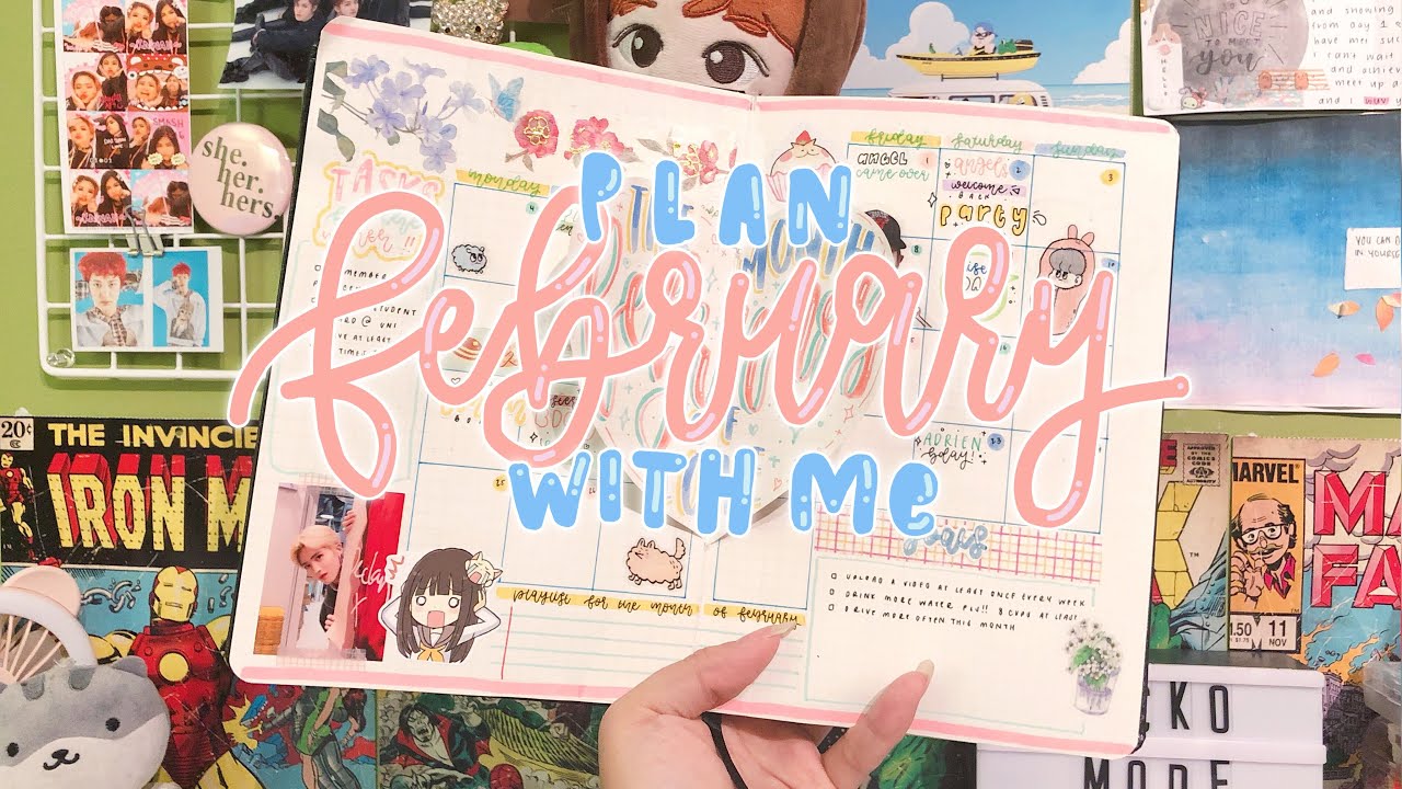 plan with me | february 2019 k-pop bullet journal setup