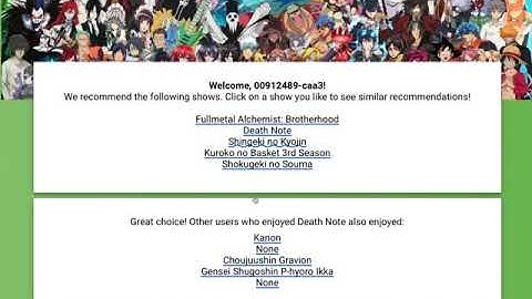 Anime Recommendation System Demo