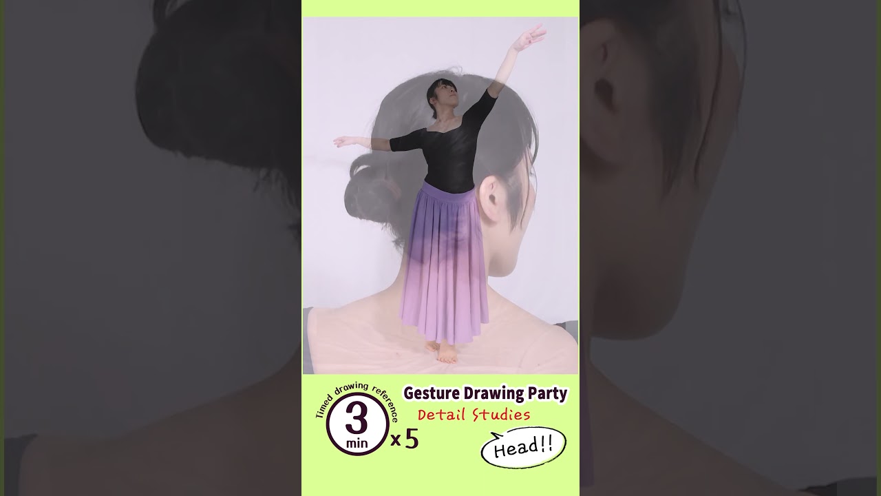 GESture DRAWing Party Detail Studies [Head]: #020 Tomomi Iwamoto/岩本 友美 －Timed Drawing Reference－