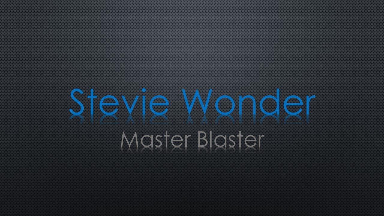 Stevie Wonder Master Blaster Lyrics YouTube
