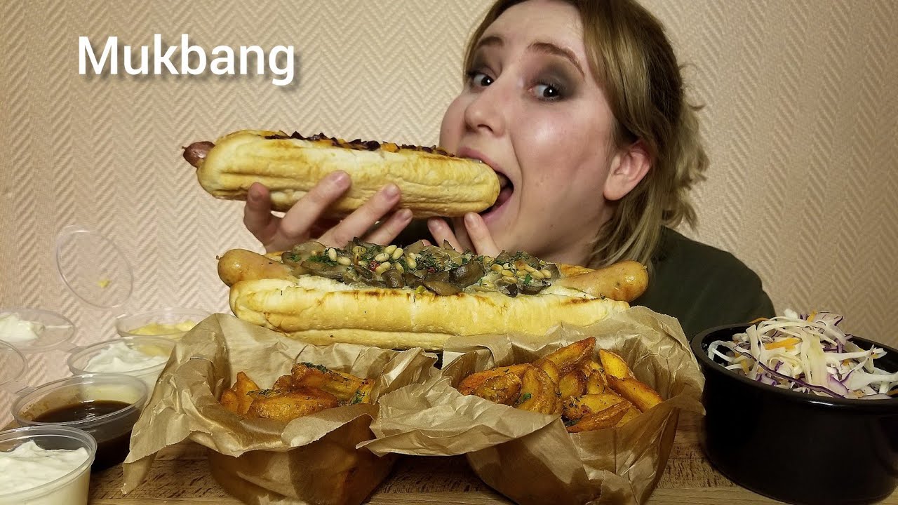 МУКБАНГ ХОТДОЖНАЯ СЛАВНОГО ДРУЖЕ ОБЛОМОВА 8956 | MUKBANG HOT DOGS PORK CHICKEN SAUSAGE SPICY 먹방