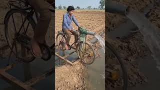 Cycle se kheton ki sinchai😱 #cycle #technology #shortsviral #ytviral #trending #farminglife #howto