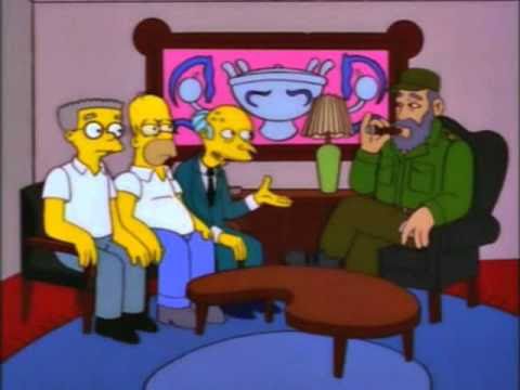Fidel Castro caricaturizado; el trillón de dólares (Español Latino) Los Simpson