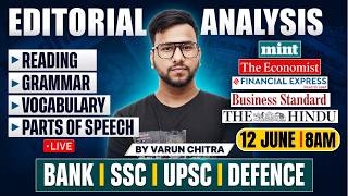 💫Editorial Analysis | 12th JUNE, 2026 | Reading, Vocabulary, Grammar, Detailed Editorial | Varun Sir