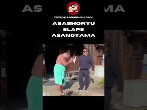 Asashoryu Slaps Asanoyama for Good Luck #sumo