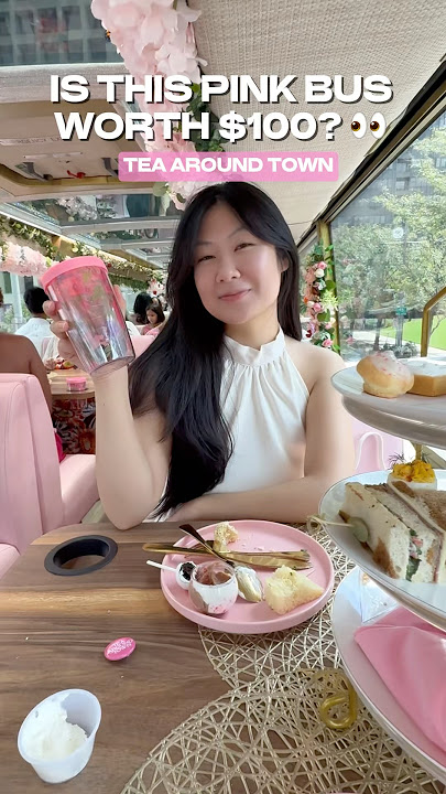 WE SPENT $100 ON A VIRAL PINK TEA BUS 👀💖 | #TeaAroundTown #TATWildFlowers #Dallas #Foodie #vlog